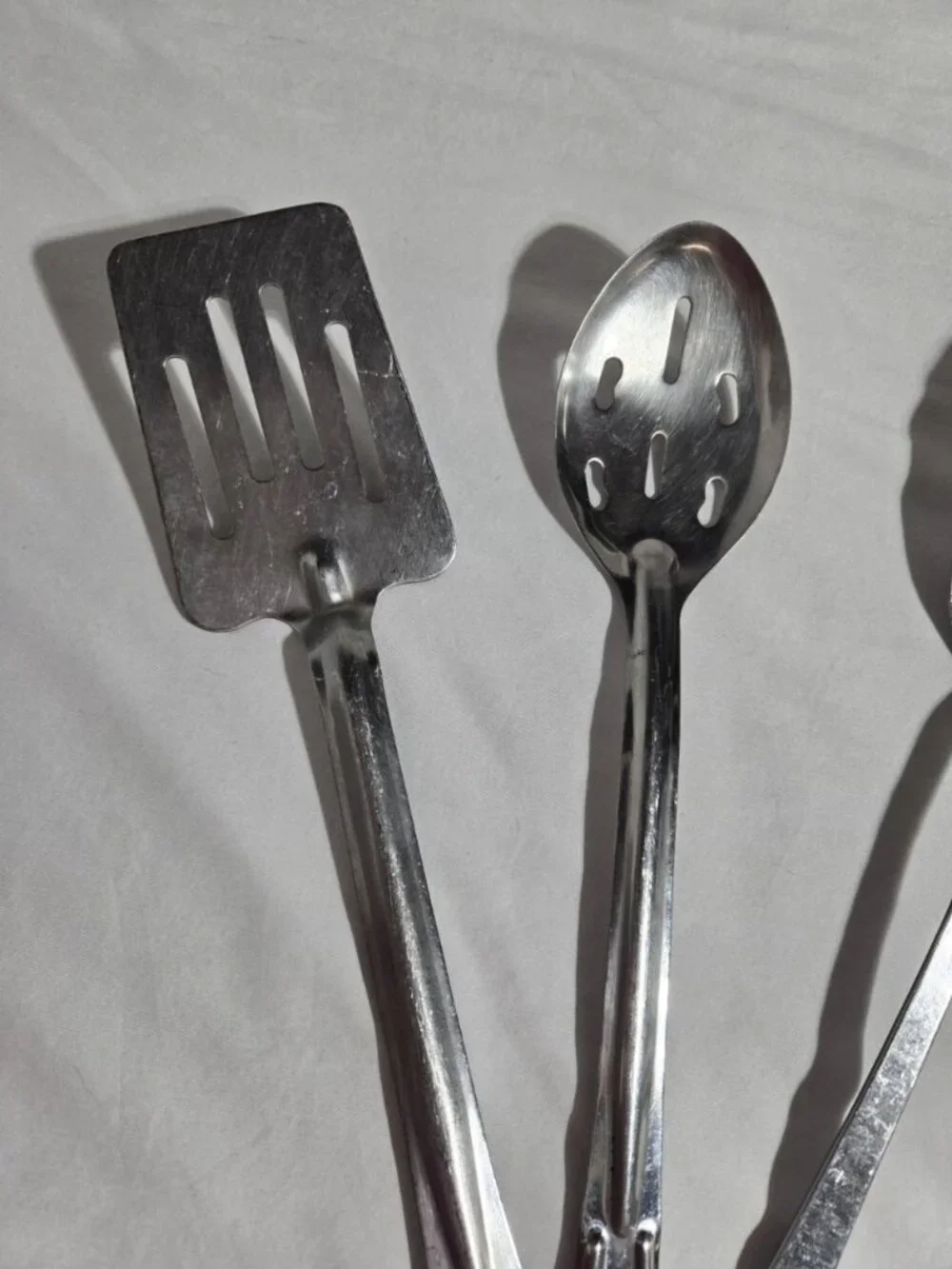 Vintage Stainless Steel Kitchen Utensil Set Spatula Slotted Solid Serving Spoon